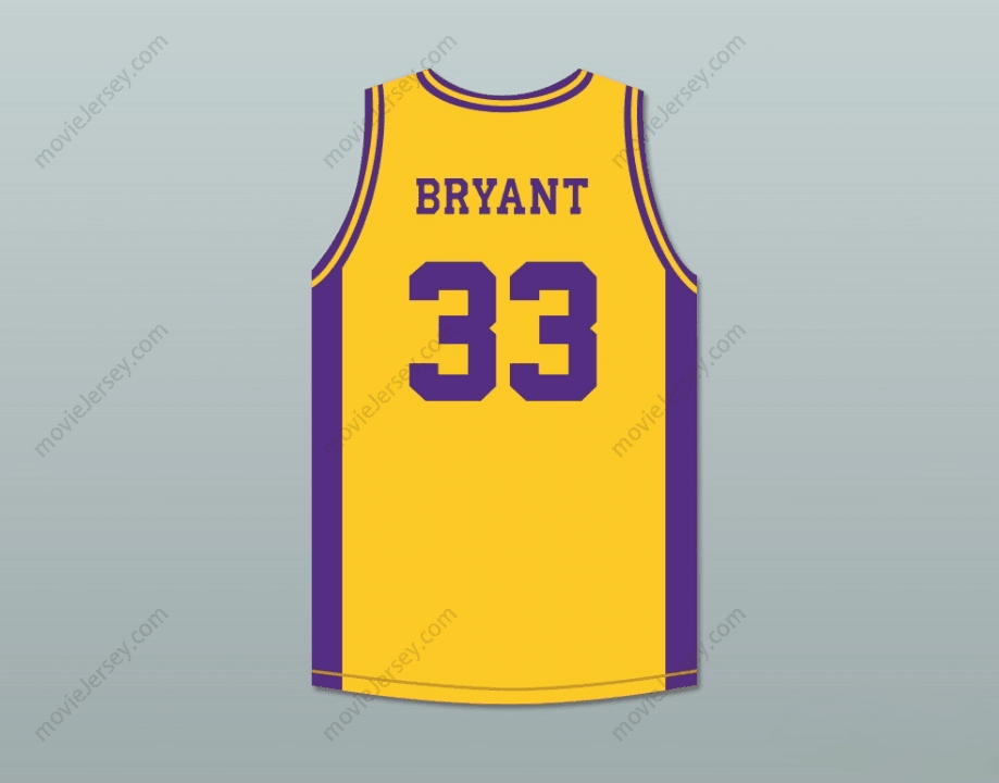 CUSTOM ANY Name Number  BRYANT 33 LOWER MERION HIGH SCHOOL ACES YELLOW BASKETBALL JERSEY 4 Top Stitched S-6XL