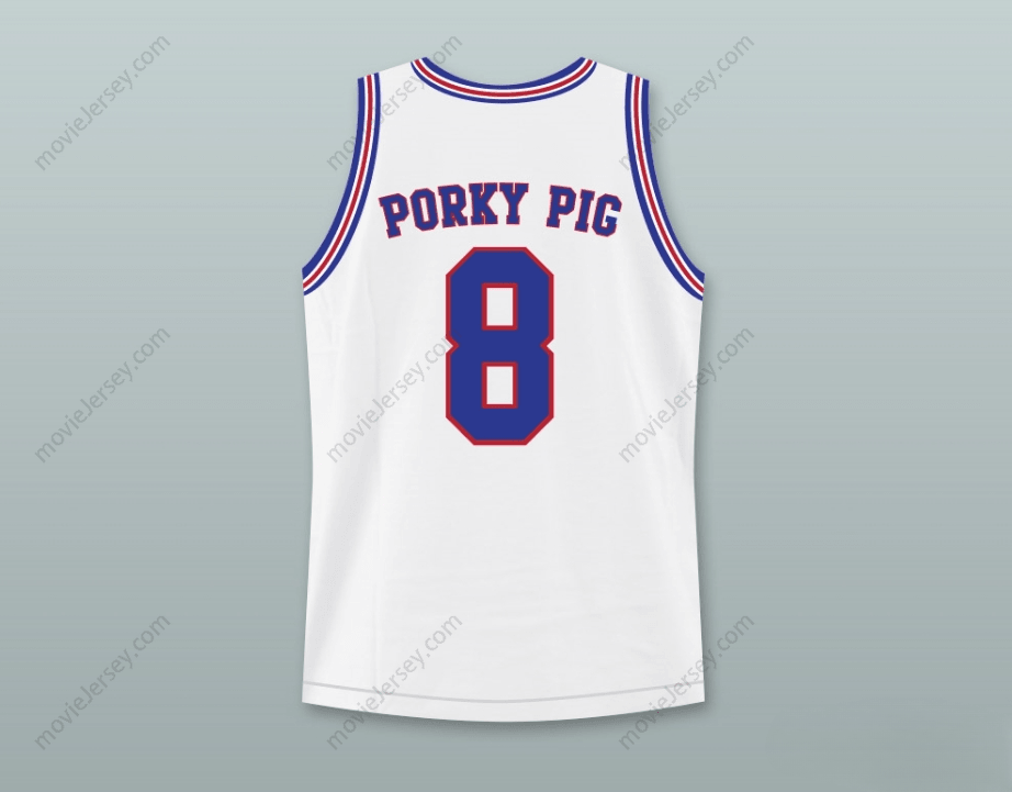 CUSTOM ANY Name Number SPACE JAM TUNE SQUAD PORKY PIG 8 BASKETBALL JERSEY STITCH SEWN Top Stitched S-6XL