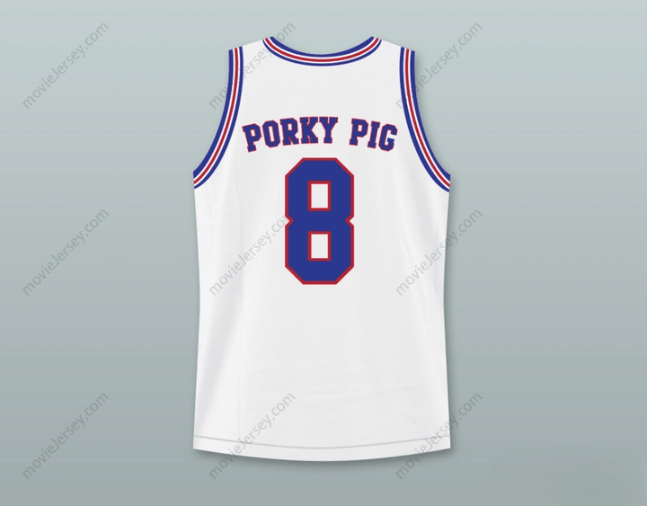 CUSTOM ANY Name Number SPACE JAM TUNE SQUAD PORKY PIG 8 BASKETBALL JERSEY STITCH SEWN Top Stitched S-6XL
