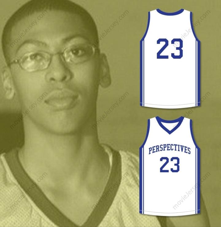 CUSTOM ANY Name Number ANTHONY DAVIS 23 PERSPECTIVES CHARTER SCHOOL WHITE BASKETBALL JERSEY Top Stitched S-6XL