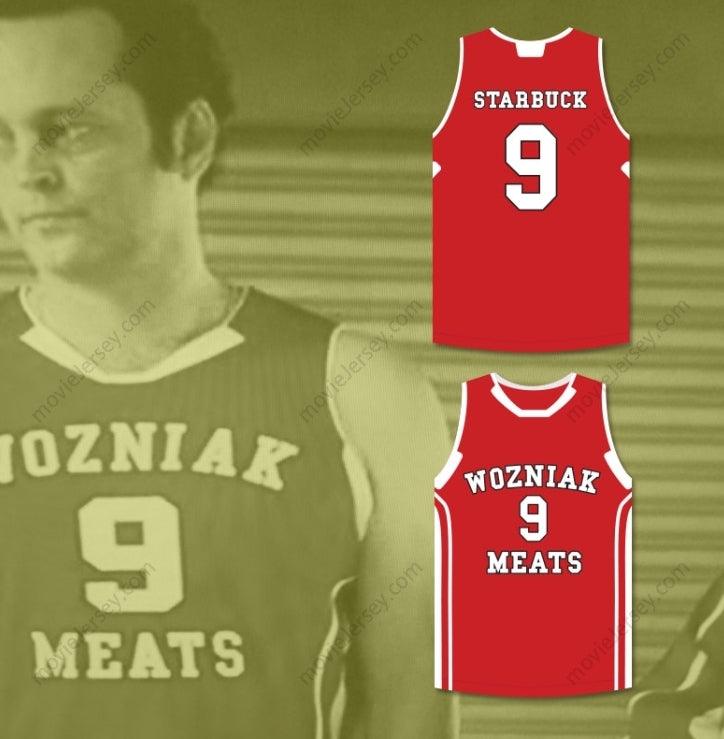 CUSTOM ANY Name Number VINCE VAUGHN STARBUCK 9 WOZNIAK MEATS BASKETBALL JERSEY DELIVERY MAN Top Stitched S-6XL
