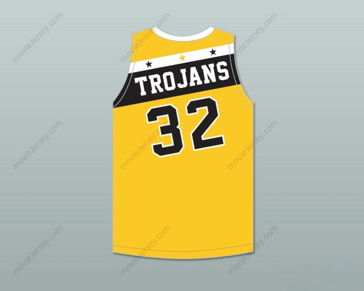 CUSTOM ANY Name Number DRAYMOND GREEN 32 SAGINAW HIGH SCHOOL TROJANS YELLOW GOLD BASKETBALL JERSEY 1 Top Stitched S-6XL