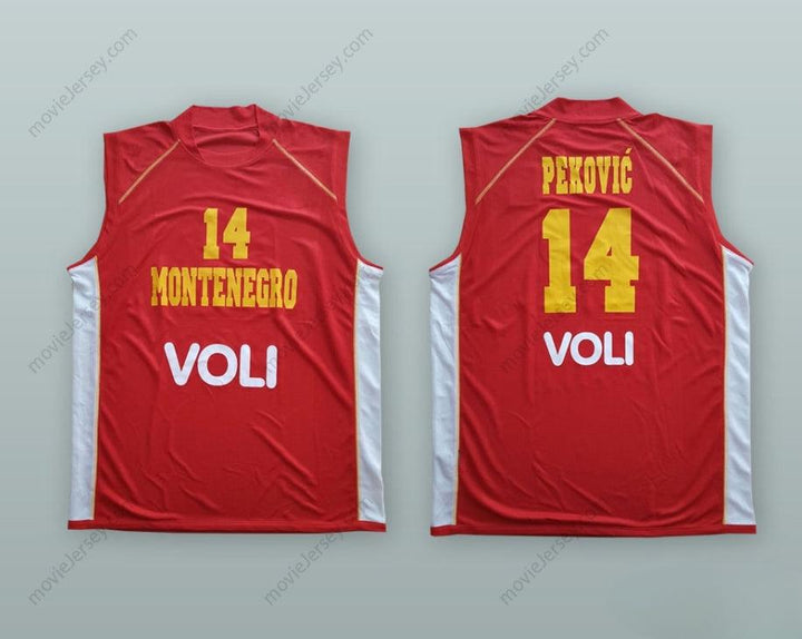 CUSTOM ANY Name Number NIKOLA PEKOVIC 14 MONTENEGRO RED BASKETBALL JERSEY Top Stitched S-6XL