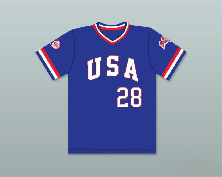Custom Any Name Number CHRIS GWYNN 28 1984 USA TEAM BLUE BASEBALL JERSEY 2 Top Stitched S-6XL