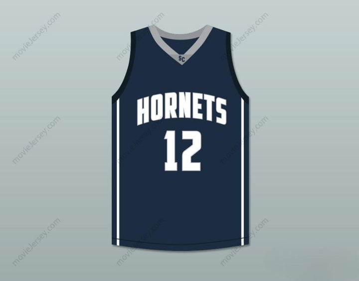 CUSTOM ANY Name Number JA MORANT 12   HORNETS NAVY BLUE BASKETBALL JERSEY 2 Top Stitched S-6XL