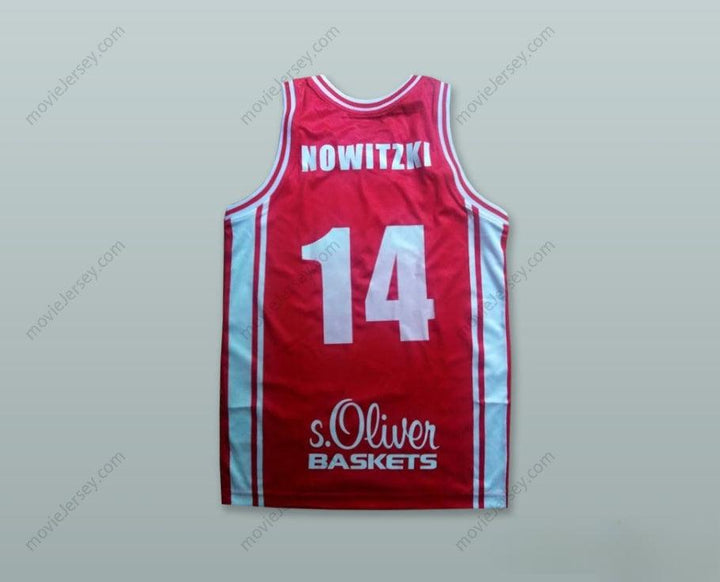 CUSTOM ANY Name Number DIRK NOWITZKI 14 S.OLIVER WURZBURG RED BASKETBALL JERSEY Top Stitched S-6XL
