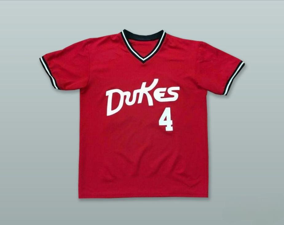 Custom Any Name Number DUKES 4 RED BASEBALL JERSEY Top Stitched S-6XL