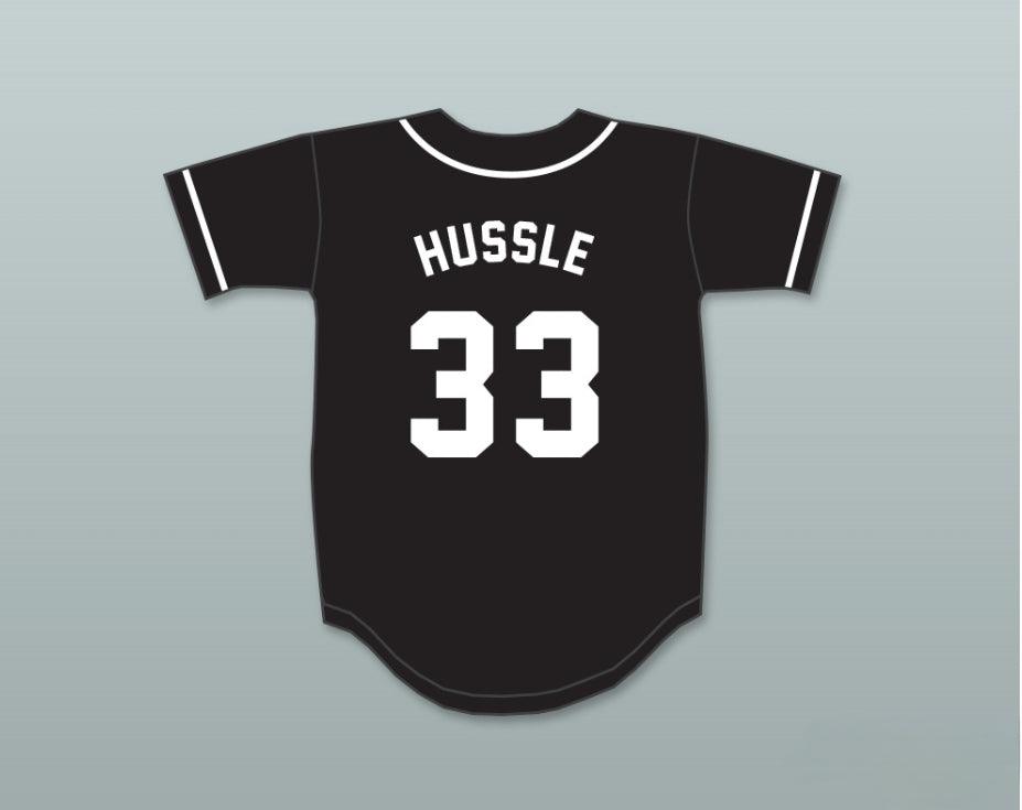 Custom Any Name Number NIPSEY HUSSLE 33 CRENSHAW BLACK BASEBALL JERSEY Top Stitched S-6XL
