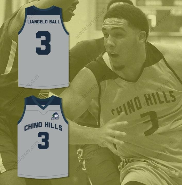 CUSTOM ANY Name Number LIANGELO BALL 3 CHINO HILLS HUSKIES GRAY BASKETBALL JERSEY WITH PATCH Top Stitched S-6XL