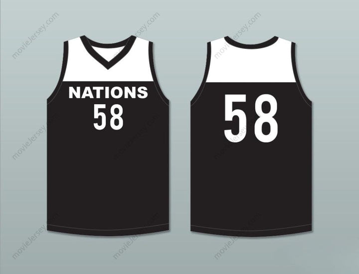 CUSTOM ANY Name Number PLAYER 58 NATIONS BLACK BASKETBALL JERSEY Top Stitched S-6XL