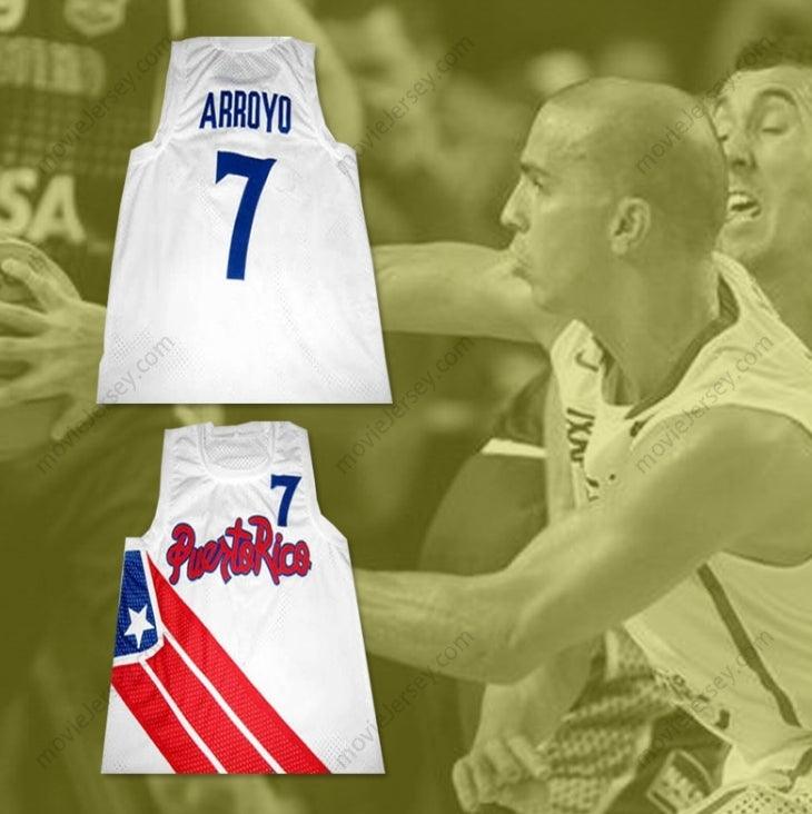 CUSTOM ANY Name Number CARLOS ARROYO 7 PUERTO RICO BASKETBALL JERSEY Top Stitched S-6XL