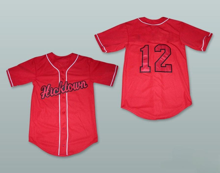 Custom Any Name Number HICKTOWN 12 RED BASEBALL JERSEY Top Stitched S-6XL