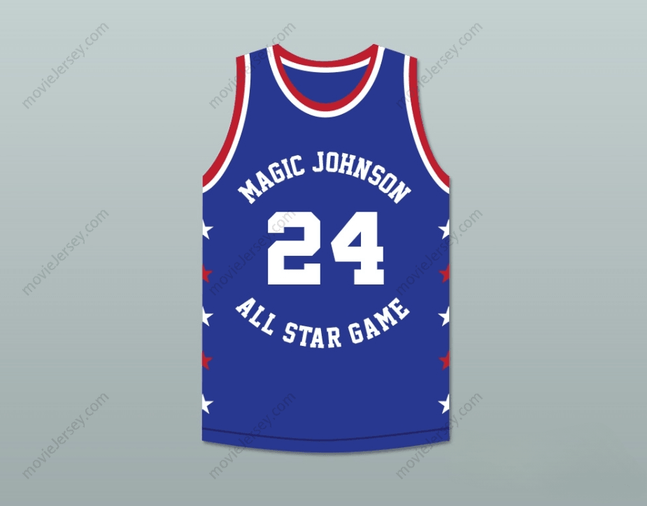 CUSTOM ANY Name Number MARK AGUIRRE 24 MAGIC JOHNSON ALL STAR GAME BLUE BASKETBALL JERSEY 1986 MIDSUMMER NIGHT'S MAGIC CHARITY EVENT Top Stitched S-6XL