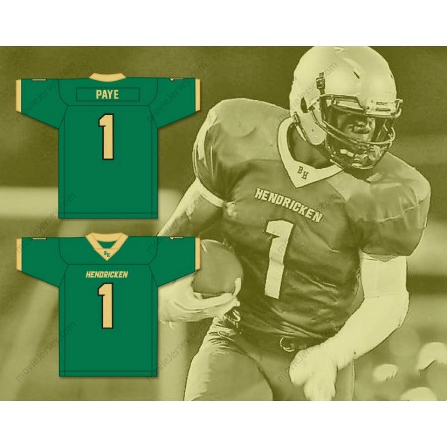 CUSTOM ANY Name Number KWITY PAYE 1 BISHOP HENDRICKEN HIGH SCHOOL HAWKS Football Jersey Top Stitched S-6XL