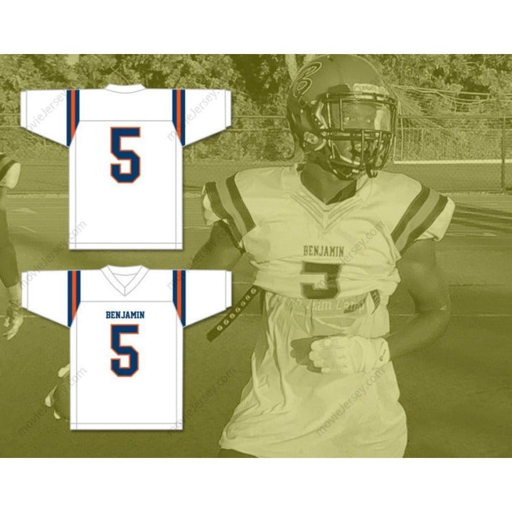 CUSTOM ANY Name Number KAIIR ELAM 5 THE BENJAMIN SCHOOL BUCCANEERS Football Jersey Top Stitched S-6XL