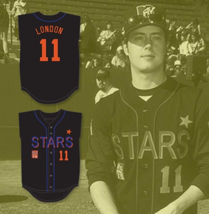 Custom Any Name Number JEREMY LONDON 11 STARS SOFTBALL JERSEY 10TH ANNUAL ROCK 'N JOCK SOFTBALL CHALLENGE 1999 Top Stitched S-6XL