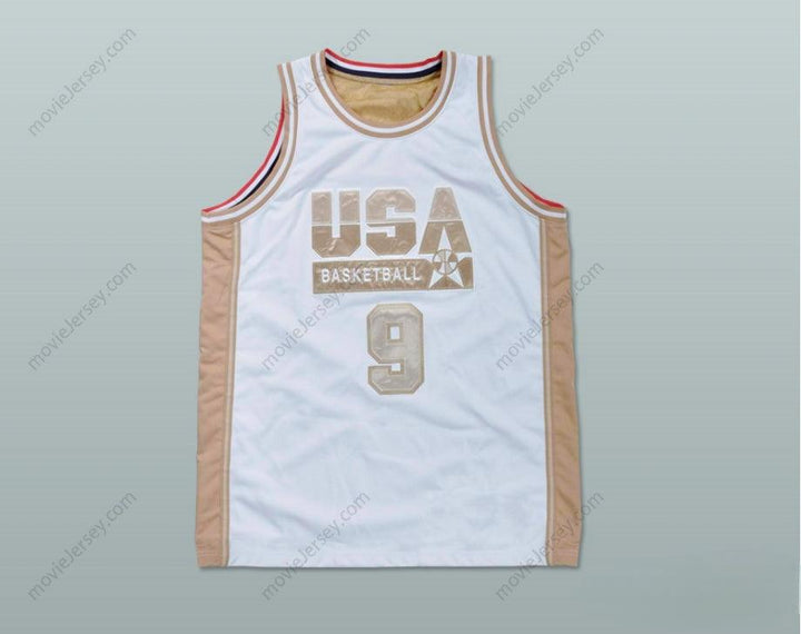 CUSTOM ANY Name Number MICHAEL   USA WHITE AND GOLD BASKETBALL JERSEY Top Stitched S-6XL