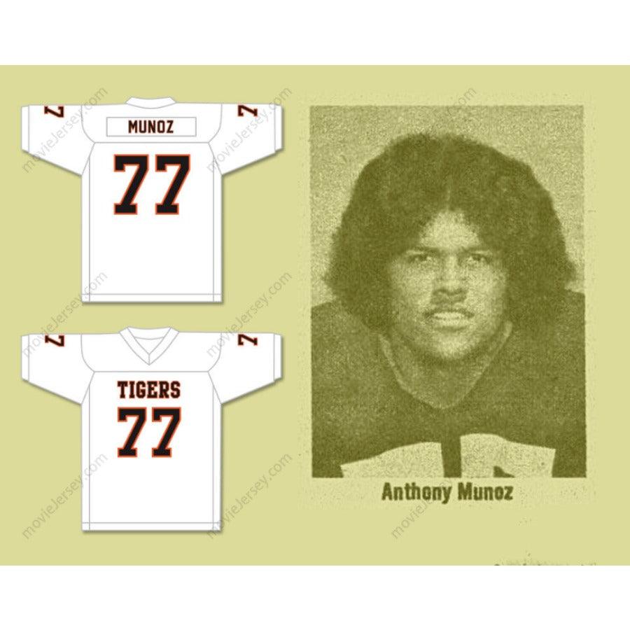 CUSTOM ANY Name Number CUSTOM ANTHONY MUNOZ 77 CHAFFEY HIGH SCHOOL TIGERS FOOTBALL JERSEY Top Stitched S-6XL