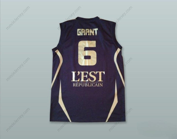 CUSTOM ANY Name Number KENNY GRANT 6 FRANCE NAVY BLUE BASKETBALL JERSEY Top Stitched S-6XL