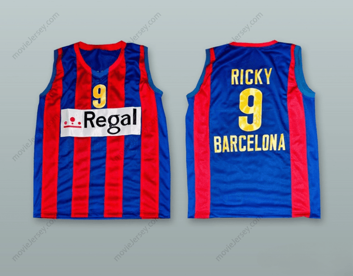 CUSTOM ANY Name Number RICKY RUBIO BARCELONA SPAIN BASKETBALL JERSEY Top Stitched S-6XL