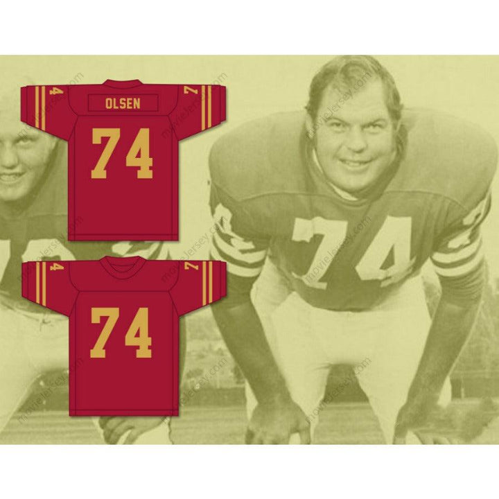 CUSTOM ANY Name Number MERLIN OLSEN 74 LOGAN HIGH SCHOOL GRIZZLIES Football Jersey Top Stitched S-6XL