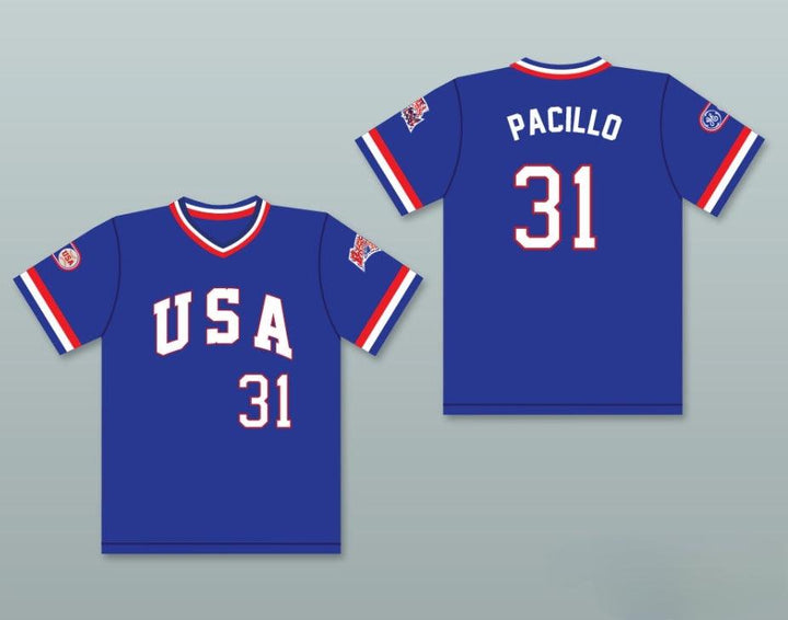 Custom Any Name Number PAT PACILLO 31 1984 USA TEAM BLUE BASEBALL JERSEY Top Stitched S-6XL