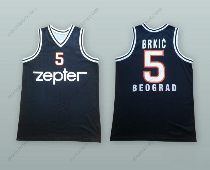 CUSTOM ANY Name Number HARIS BRKIC 5 KK PARTIZAN BELGRADE BLACK BASKETBALL JERSEY Top Stitched S-6XL
