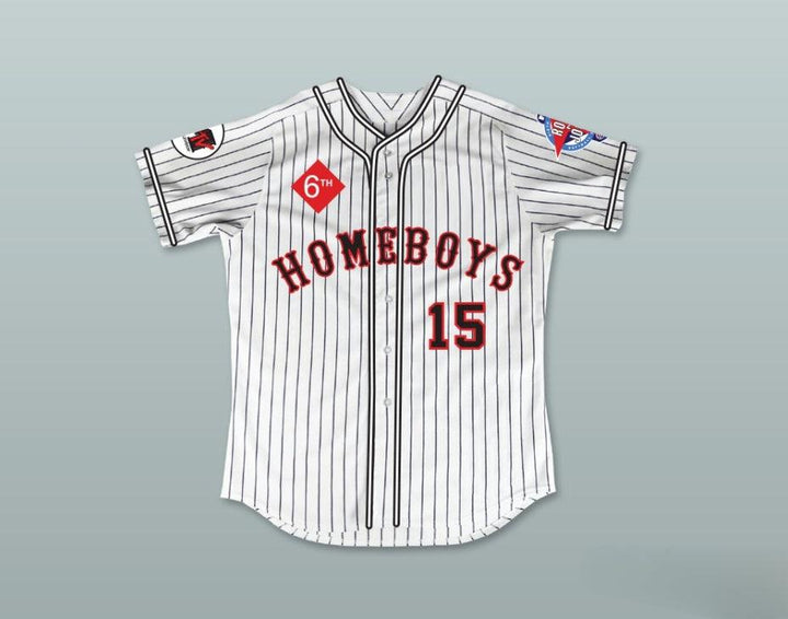 Custom Any Name Number NICHOLAS TURTURRO 15 HOMEBOYS PINSTRIPED BASEBALL JERSEY 6TH ANNUAL ROCK N' JOCK SOFTBALL CHALLENGE 1995 Top Stitched S-6XL