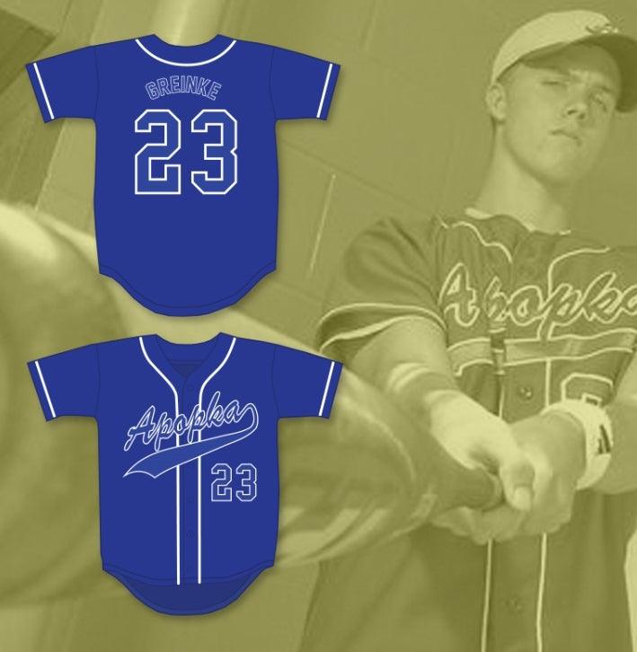 Custom Any Name Number ZACK GREINKE 23  HIGH SCHOOL DARTERS BLUE BASEBALL JERSEY 2 Top Stitched S-6XL