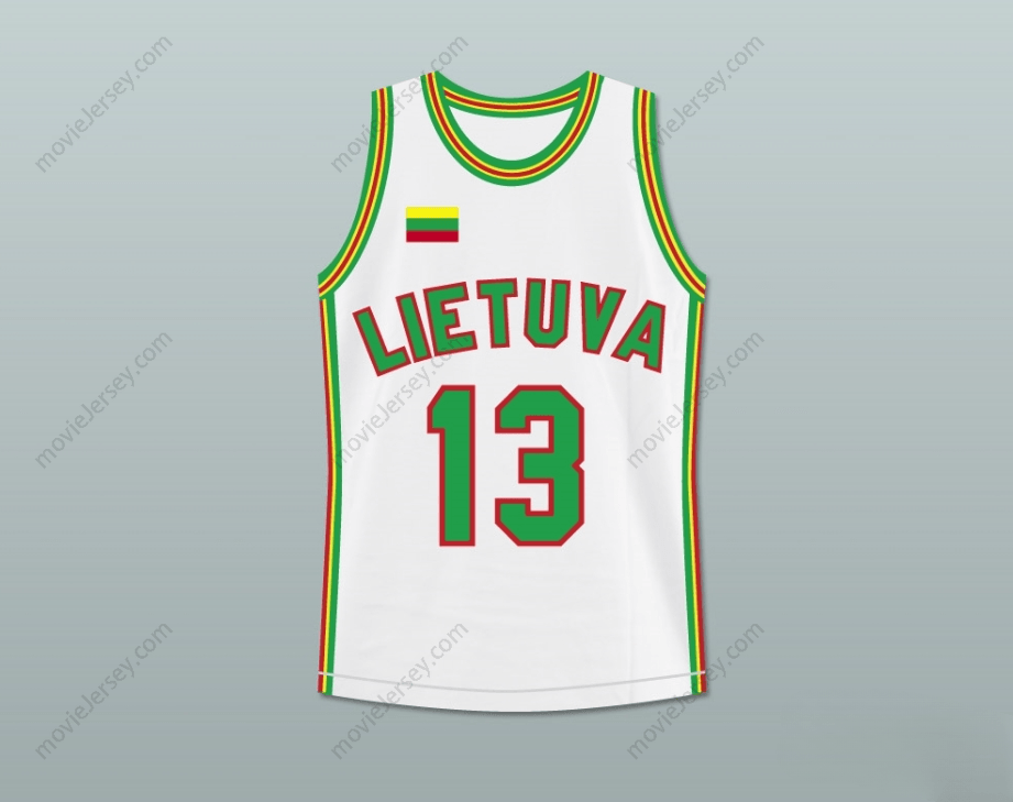 CUSTOM ANY Name Number SARUNAS MARCIULIONIS 13 LITHUANIA BASKETBALL JERSEY STITCH SEWN Top Stitched S-6XL