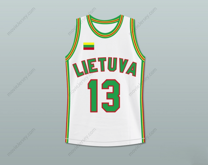 CUSTOM ANY Name Number SARUNAS MARCIULIONIS 13 LITHUANIA BASKETBALL JERSEY STITCH SEWN Top Stitched S-6XL