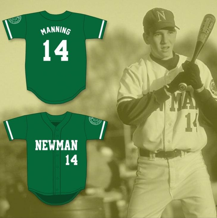 Custom Any Name Number ELI MANNING 14 ISIDORE NEWMAN HIGH SCHOOL GREEN BASEBALL JERSEY Top Stitched S-6XL