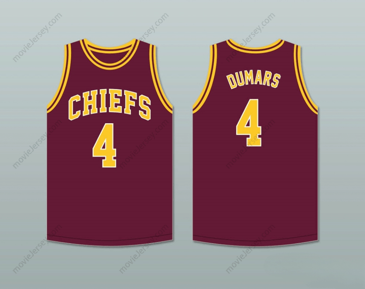 CUSTOM ANY Name Number JOE DUMARS 4  CENTRAL HIGH SCHOOL CHIEFS MAROON BASKETBALL JERSEY 1 Top Stitched S-6XL
