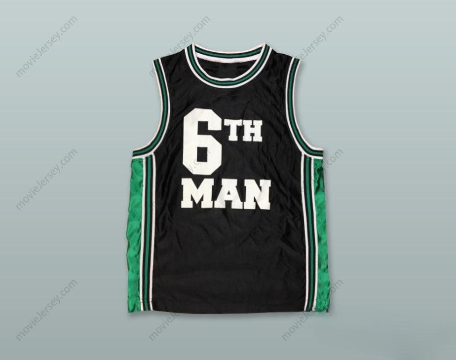CUSTOM ANY Name Number 6TH MAN BLACK BASKETBALL JERSEY Top Stitched S-6XL