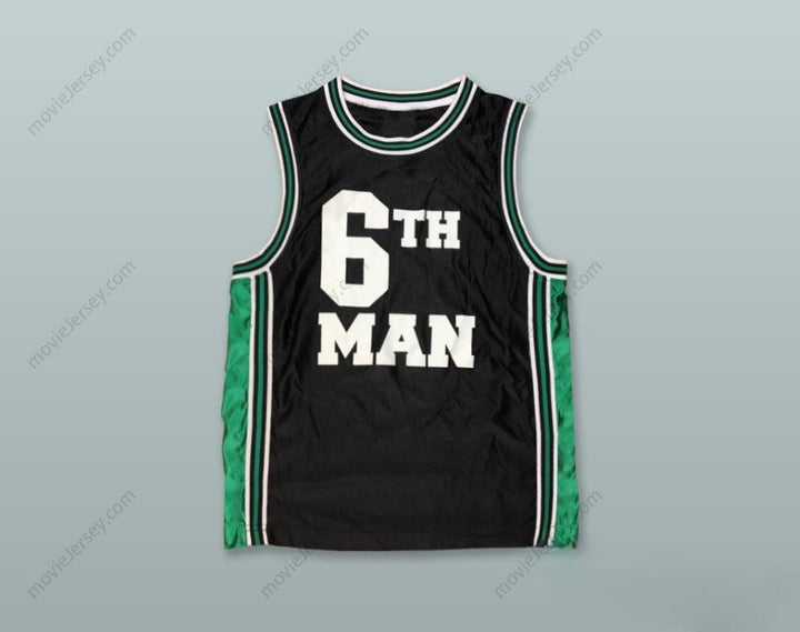 CUSTOM ANY Name Number 6TH MAN BLACK BASKETBALL JERSEY Top Stitched S-6XL