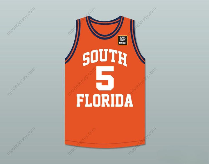 CUSTOM ANY Name Number GEORGE FLOYD 5 SOUTH   COLLEGE PANTHERS BASKETBALL JERSEY WITH BLM PATCH Top Stitched S-6XL