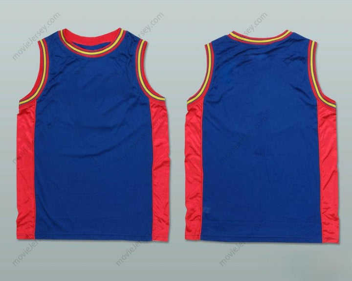 CUSTOM ANY Name Number PLAIN BASKETBALL JERSEY BLUE-RED-YELLOW Top Stitched S-6XL