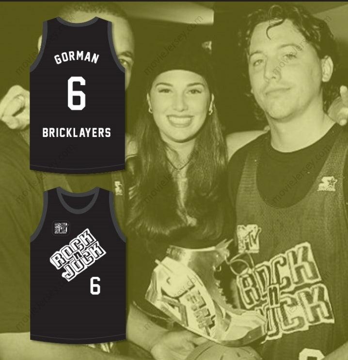 CUSTOM ANY Name Number STEVE GORMAN 6 BRICKLAYERS BASKETBALL JERSEY 3RD ANNUAL ROCK N' JOCK B-BALL JAM 1993 Top Stitched S-6XL