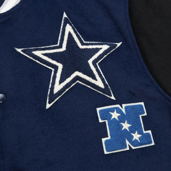 Men’s Navy Dallas Cowboys Team Legacy Full-Snap Varsity Jacket