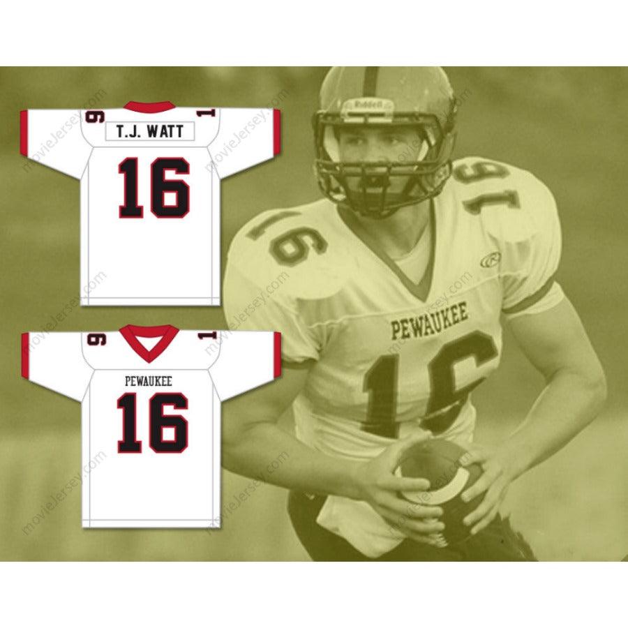 CUSTOM ANY Name Number TJ WATT 16 PEWAUKEE HIGH SCHOOL PIRATES Football Jersey Top Stitched S-6XL