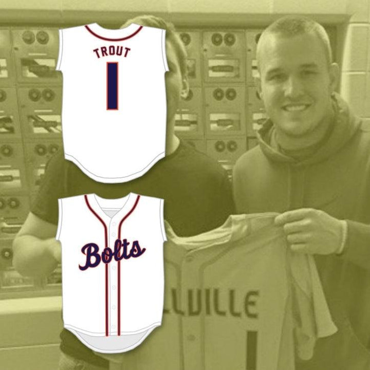 Custom Any Name Number MIKE TROUT 1  SENIOR HIGH SCHOOL THUNDERBOLTS WHITE BASEBALL JERSEY 2 Top Stitched S-6XL