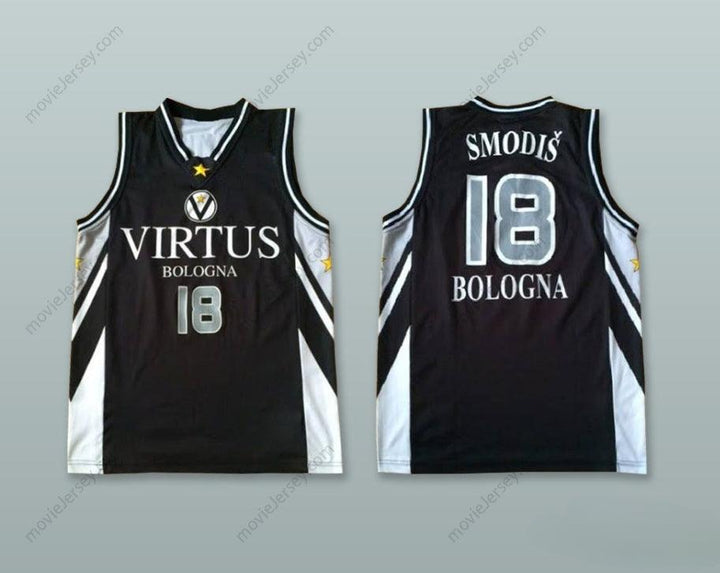 CUSTOM ANY Name Number MATJAZ SMODIS 18 VIRTUS BOLOGNA ITALY BLACK BASKETBALL JERSEY Top Stitched S-6XL