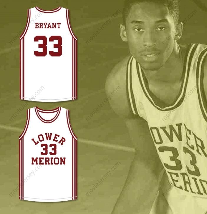 CUSTOM ANY Name Number  BRYANT 33 LOWER MERION HIGH SCHOOL ACES WHITE BASKETBALL JERSEY 2 Top Stitched S-6XL