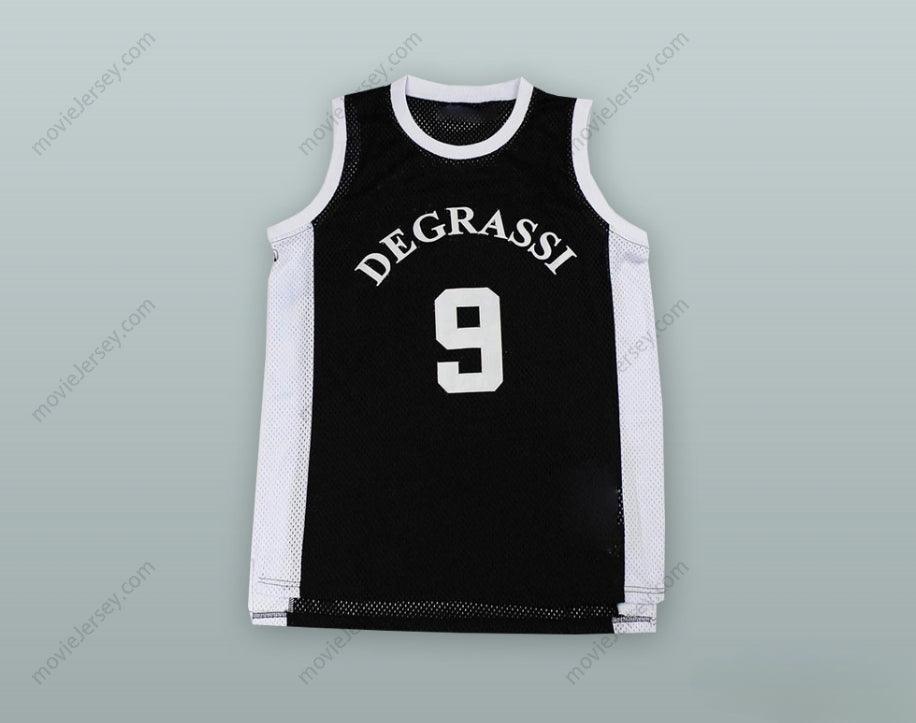 CUSTOM ANY Name Number WHEELCHAIR JIMMY 9 DEGRASSI COMMUNITY SCHOOL PANTHERS BLACK BASKETBALL JERSEY Top Stitched S-6XL