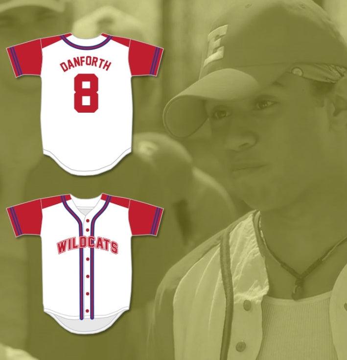 Custom Any Name Number CHAD DANFORTH 8 EAST HIGH SCHOOL WILDCATS BASEBALL JERSEY DESIGN 1 Top Stitched S-6XL