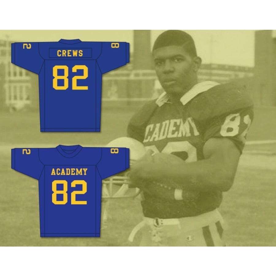 CUSTOM ANY Name Number TERRY CREWS 82 FLINT SOUTHWESTERN ACADEMY KNIGHTS BLUE Football Jersey Top Stitched S-6XL