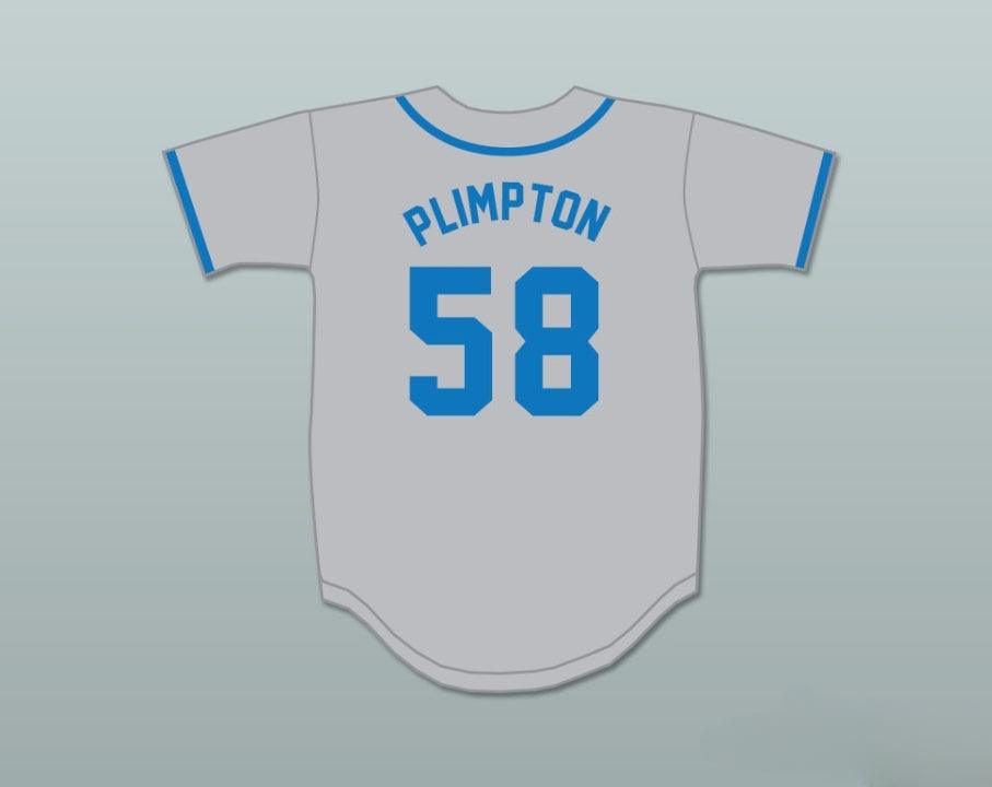 Custom Any Name Number GEORGE PLIMPTON 58 EXHIBITION GAME GRAY BASEBALL JERSEY Top Stitched S-6XL