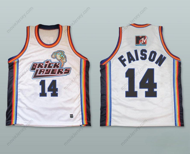 CUSTOM ANY Name Number DONALD FAISON 14 BRICKLAYERS BASKETBALL JERSEY SIXTH ANNUAL ROCK N' JOCK B-BALL JAM 1996 Top Stitched S-6XL