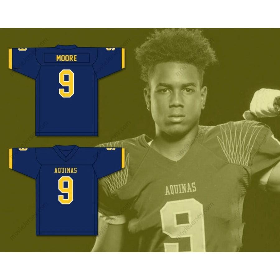 CUSTOM ANY Name Number ELIJAH MOORE 9   AQUINAS HIGH SCHOOL RAIDERS Football Jersey Top Stitched S-6XL