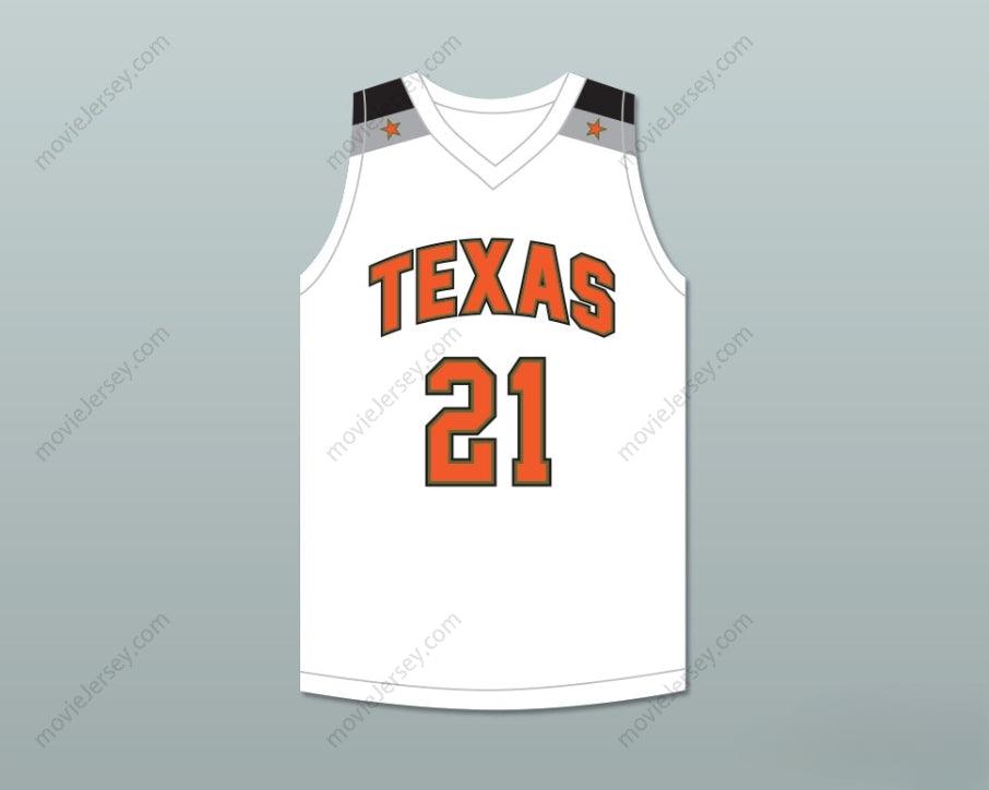 CUSTOM ANY Name Number PLAYER 21 TEXAS D1 AMBASSADORS  WHITE BASKETBALL JERSEY 1 Top Stitched S-6XL